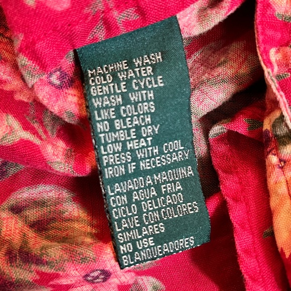 Vintage Lauren Ralph Lauren Petite Hawaiian Styled button down shirt//MP//90s - Picture 10 of 10